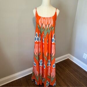 Orange Floral Maxi Dress